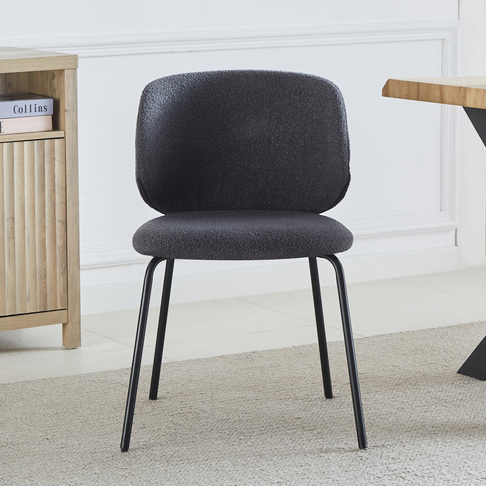 Artemis Home Ardesio Set of 2 Dark Grey Fabric Dining Chair Image 3