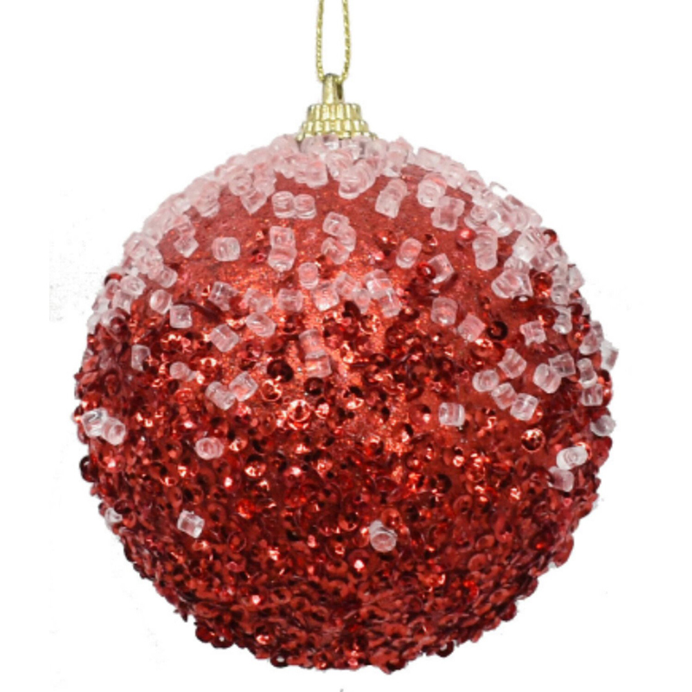 Candy Cane Lane Frozen Effect Red Glitter Bauble Image 2