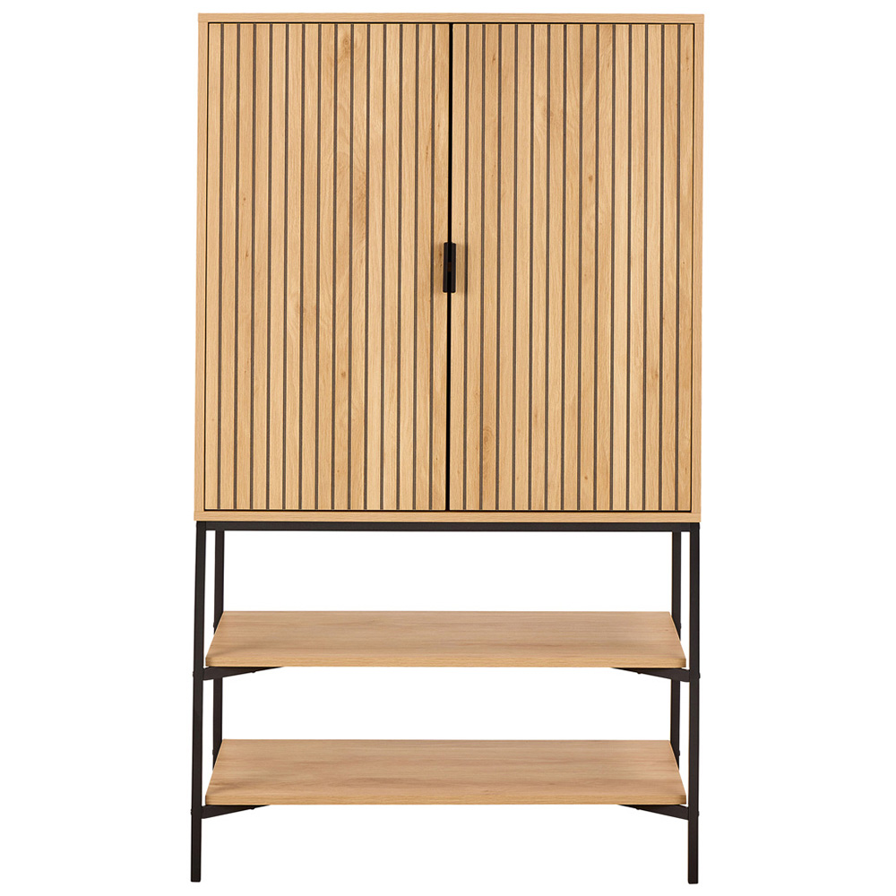 Florence Jaipur 2 Door 2 Shelf Oak Cabinet Image 3