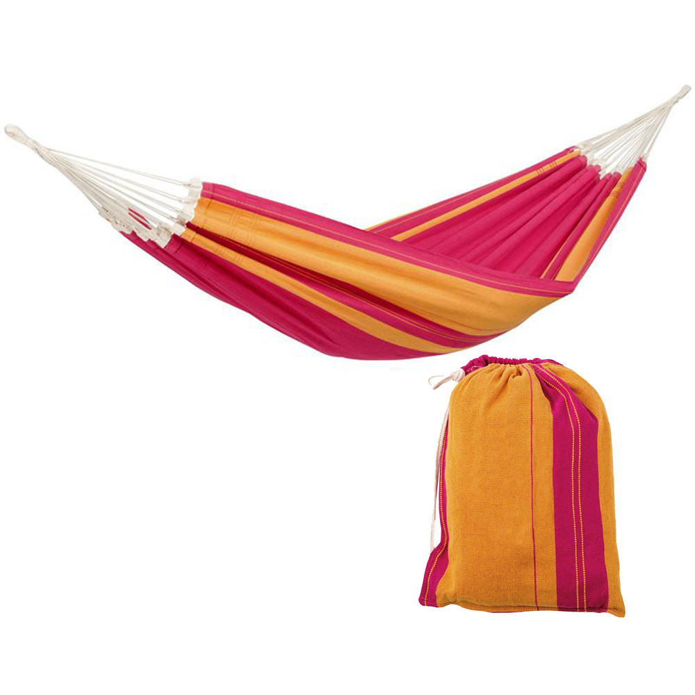 Amazonas Santana Pink Single Premium Traditional Cotton Garden Hammock Set Image 3