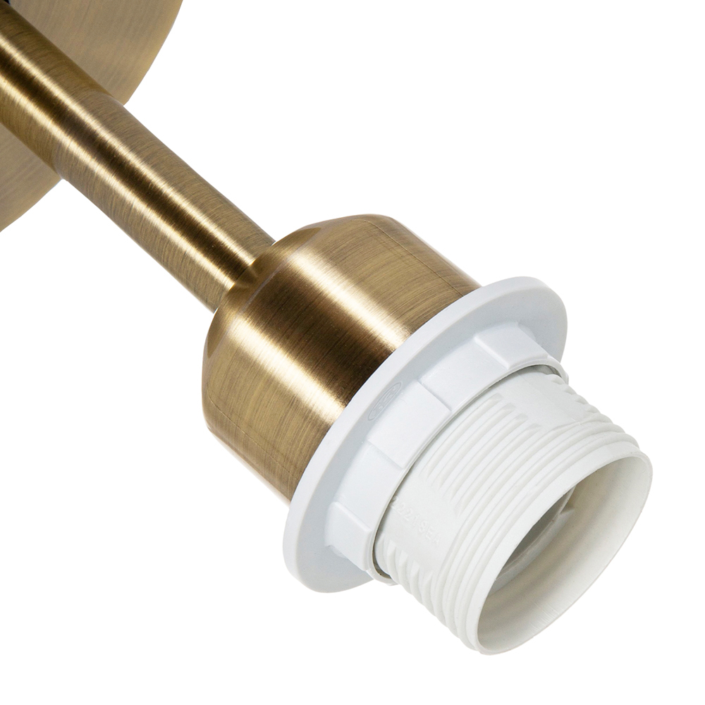 Happy Homewares Brushed Antique Brass Semi Flush Ceiling Light Image 4