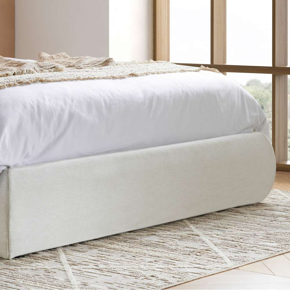 Birlea Lanis Double White Linen Ottoman Bed Image 7