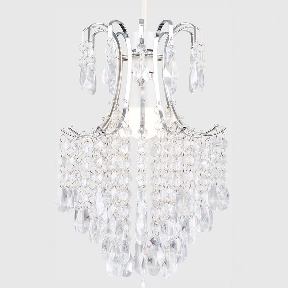 ValueLights Donah Chrome Jewel Droplet Pendant Shade Image 3
