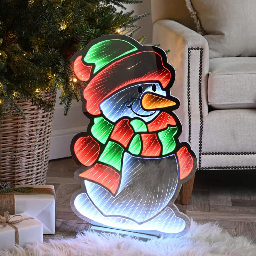Samuel Alexander Red White and Green LED Light Up Snowman Infinity Christmas Decoration 60cm Image 3