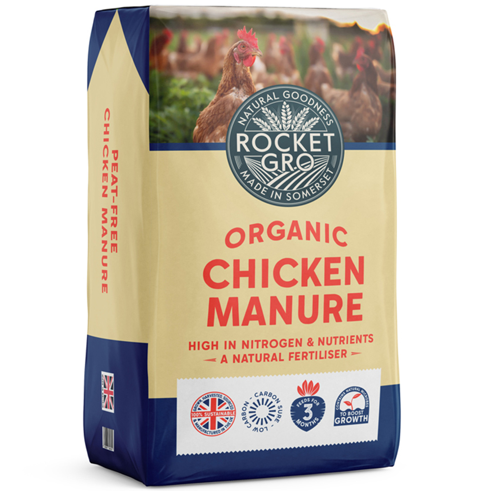 RocketGro Organic Chicken Manure Natural Fertiliser Bag 20L 98 Pack Image 3