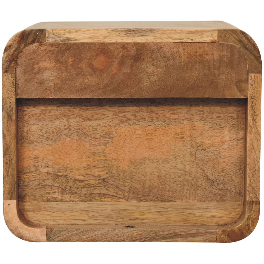 Artisan Furniture Mini Oak Single Drawer Single Shelf Mango Wood Floating Open Bedside Table Image 4