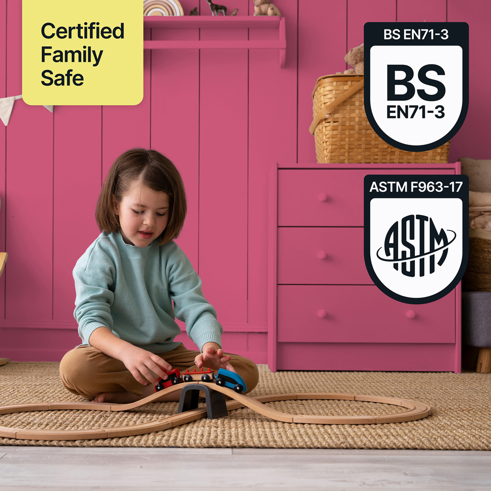 Hemway Hibiscus Pink Furniture and Walls Matt Chalk Paint 1L Image 8