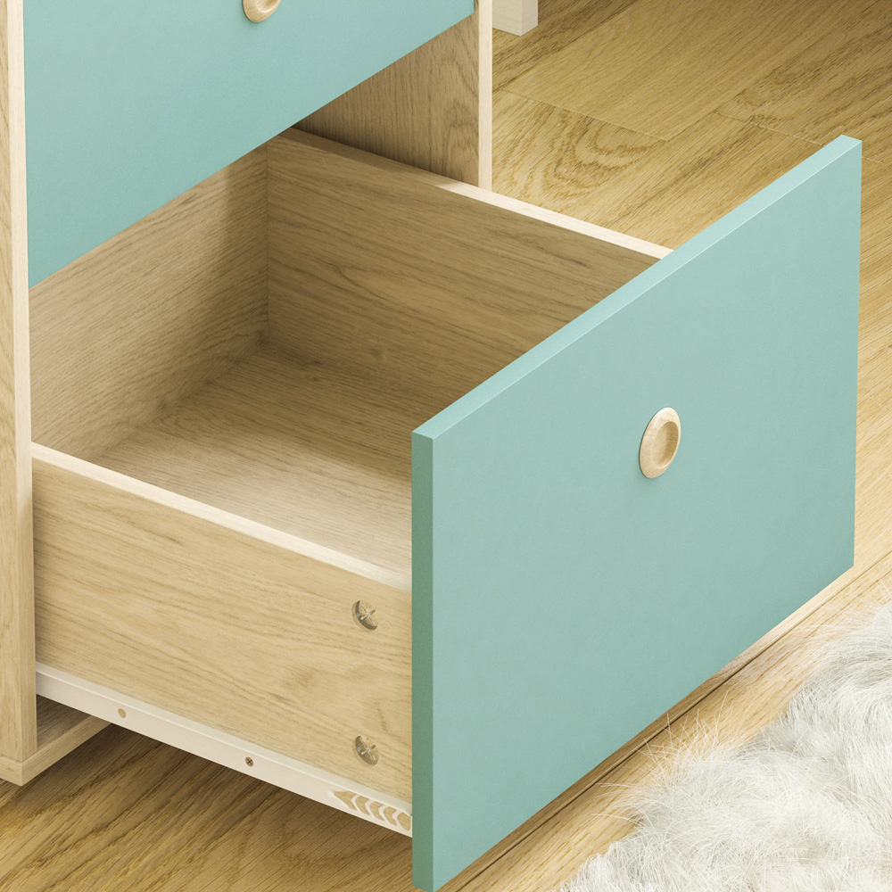 Junior Vida Neptune 2 Drawer Blue and Oak Bedside Table Image 5
