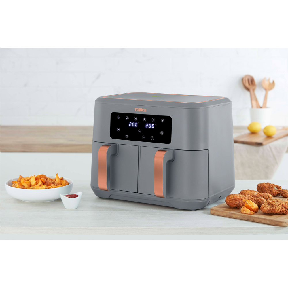 Tower Cavaletto EEJB250 Grey 4 Slice Toaster 1.7L Kettle and 8.5L Dual Basket Air Fryer Bundle Image 3