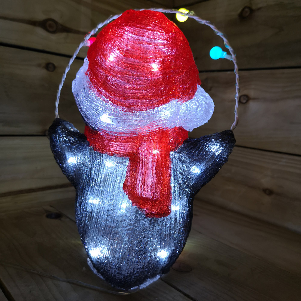 Samuel Alexander Acrylic Penguin LED Outdoor Christmas Decoration 30cm Image 4