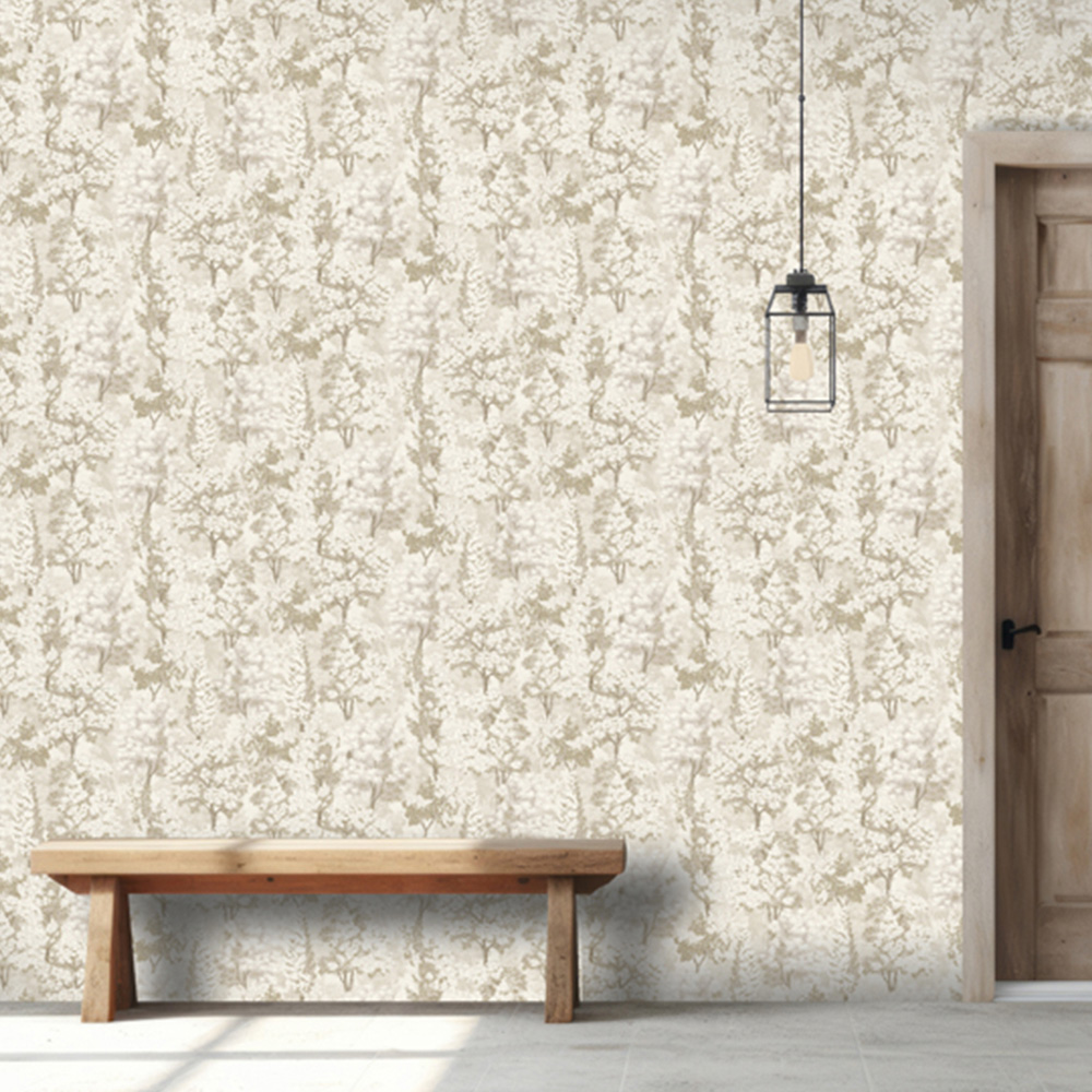 Arthouse Organic Forest Neutral and Gold Wallpaper Image 5