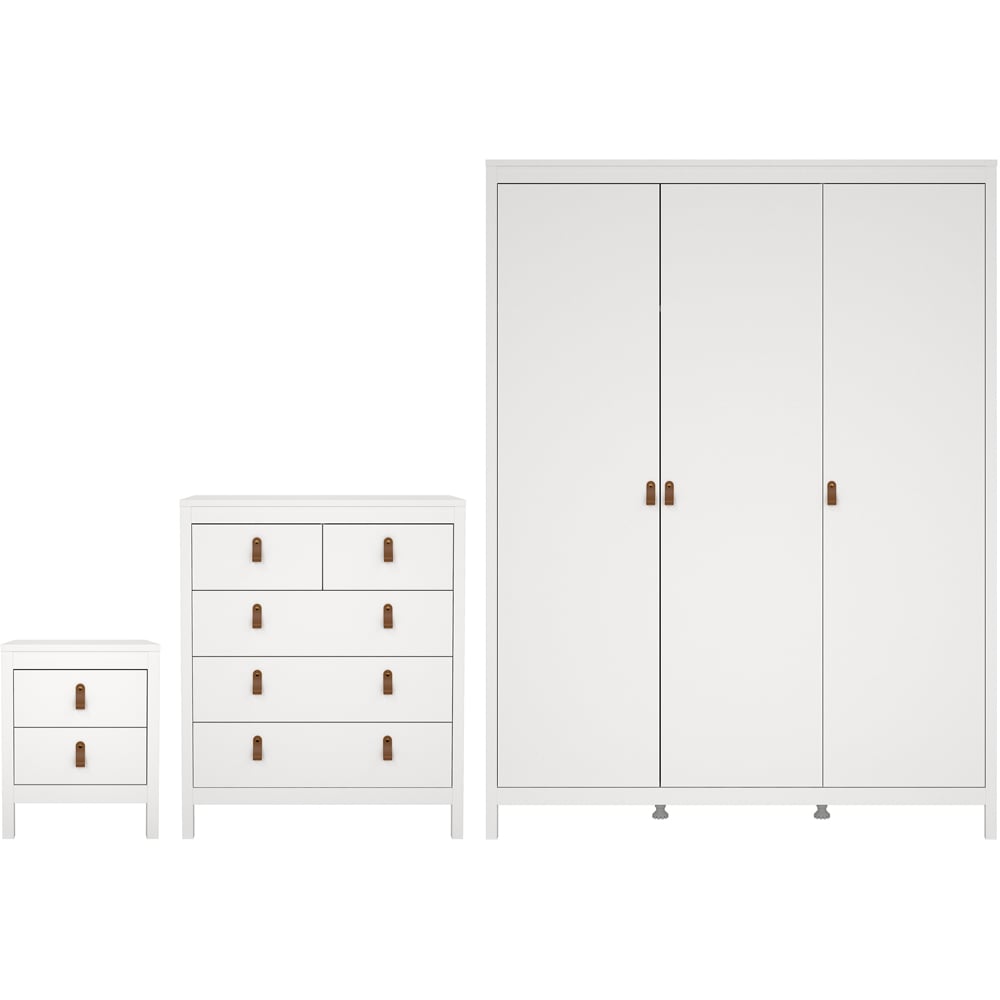 Florence Barcelona White 3 Piece Bedroom Furniture Set Image 2