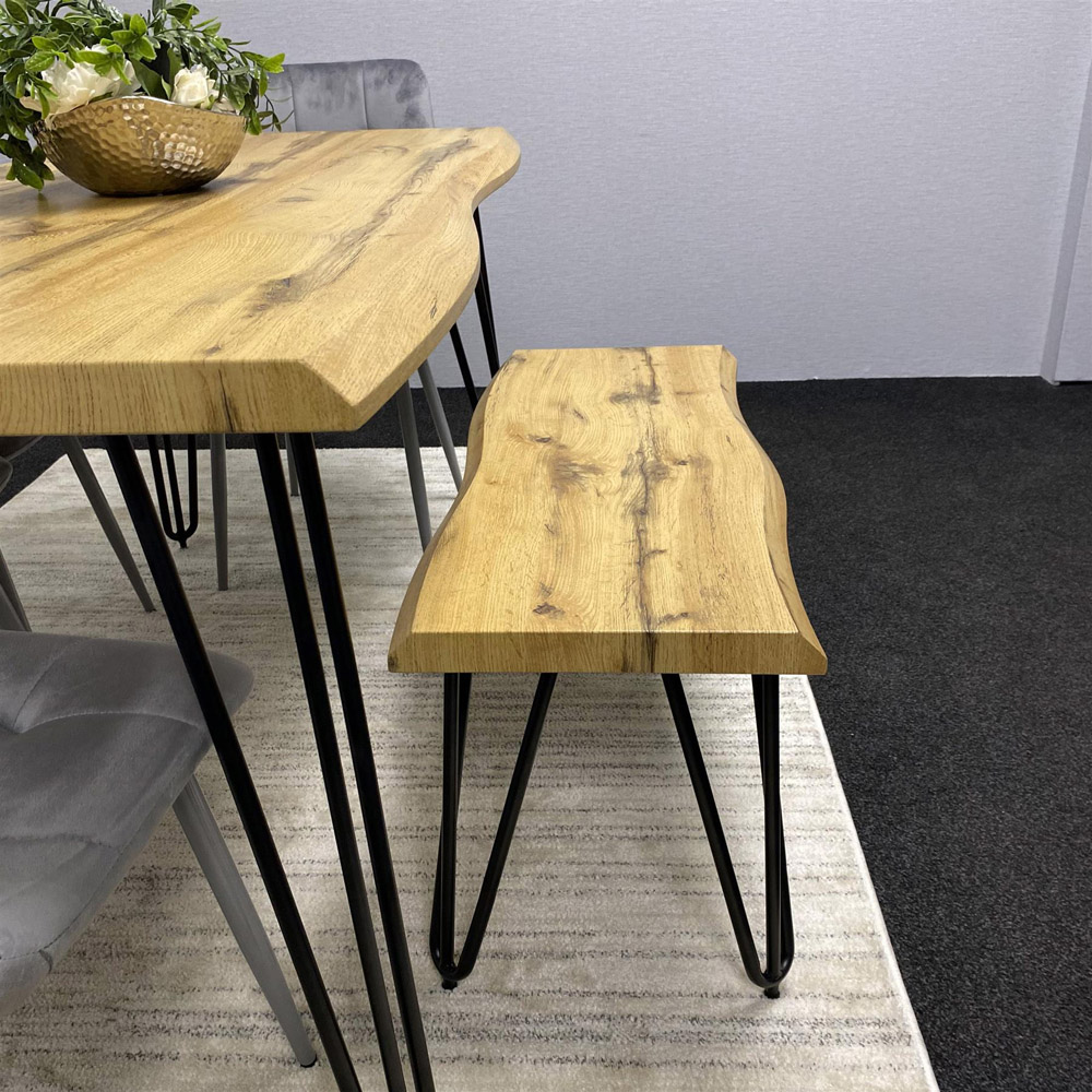 Kosy Koala 6 Seater Velvet Wooden Dining Set with Bench Grey Image 3