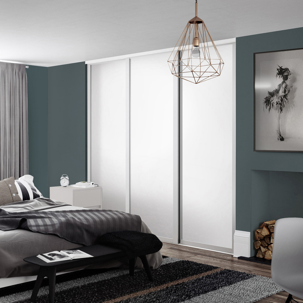 Spacepro Shaker Single Panel White Sliding Door 2220 x 762mm Image 2