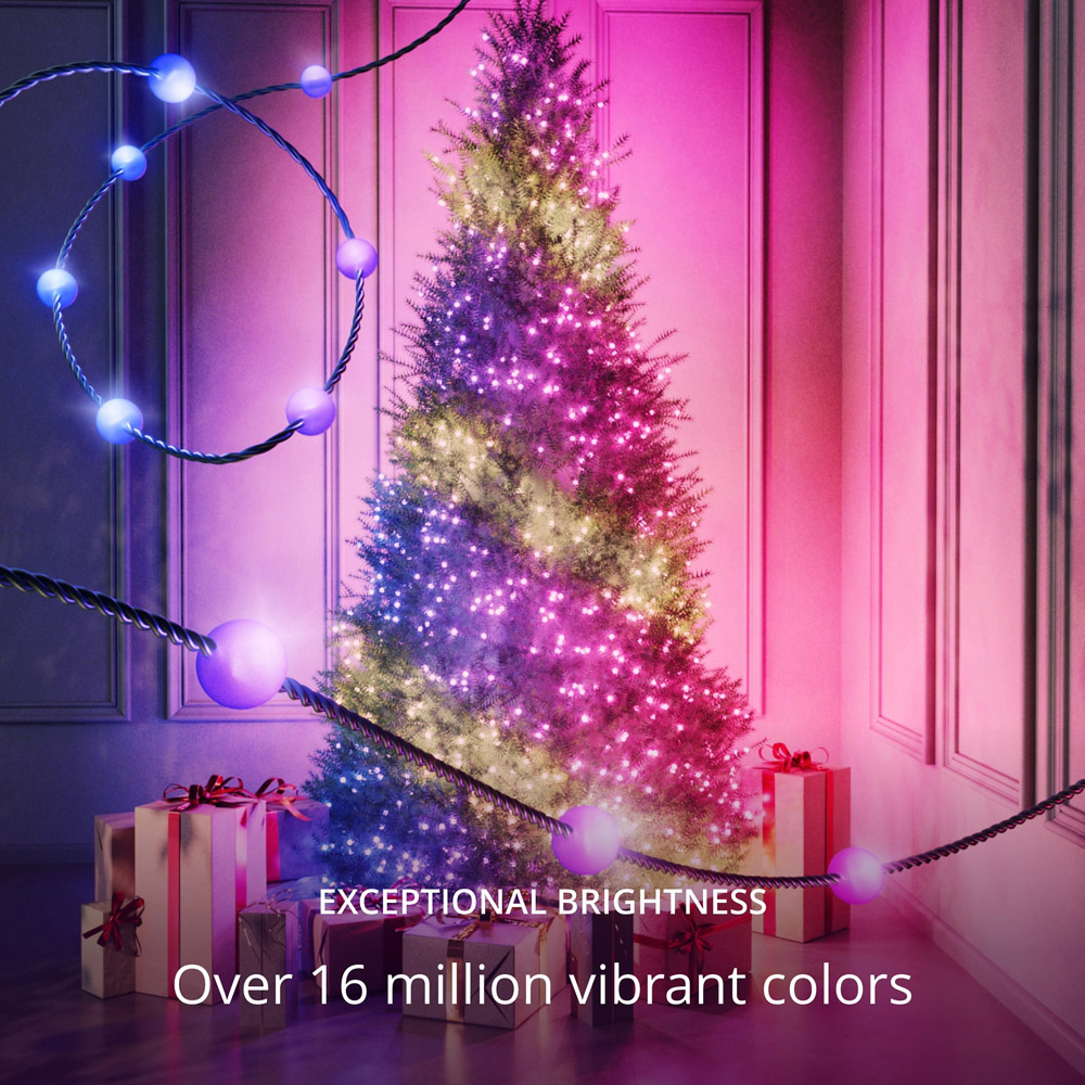 Twinkly 200 RGB Pearl Shaped LED Smart Green Cable USB String Light 12m Image 4