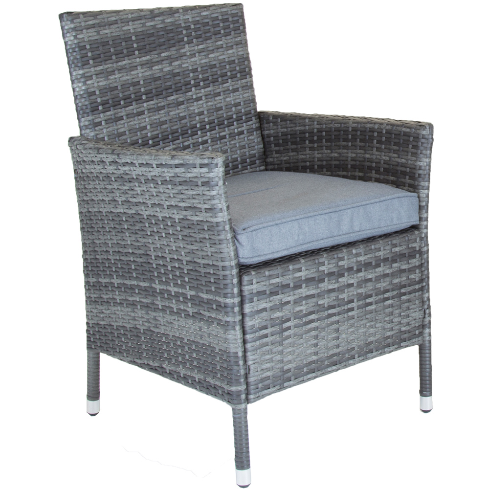 Charles Bentley 6 Seater Rattan Dining Set Grey Image 3
