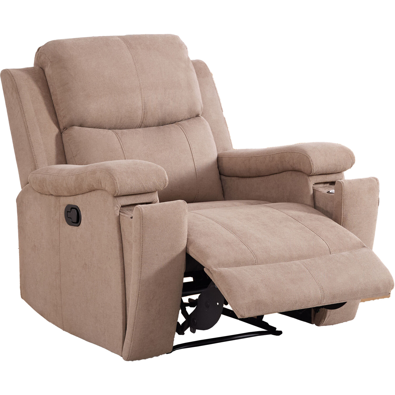 Ledbury Beige Fabric Manual Recliner Chair Image 4