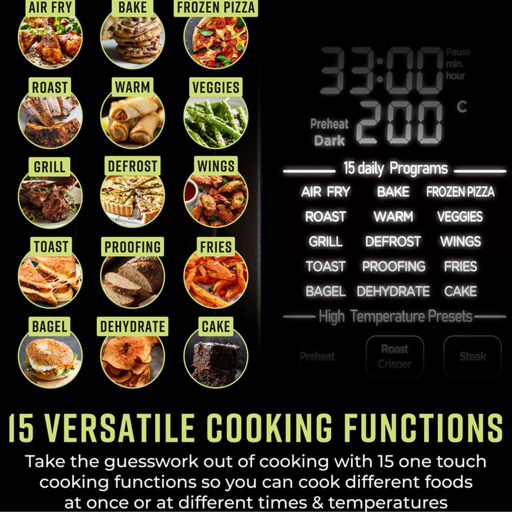 Tower T17141 Grey And Chrome Pizza Oven 400 Degree 18L Image 7