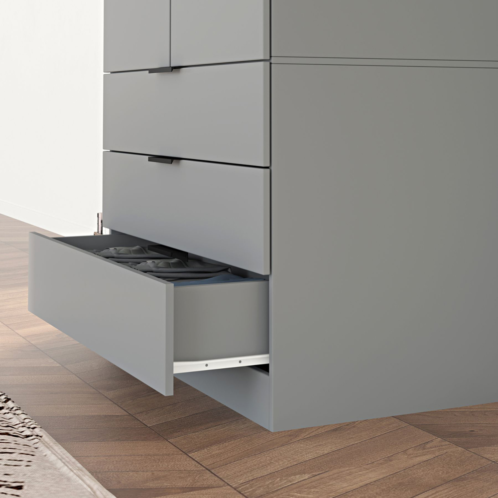 Home Source Phoenix 2 Door 3 Drawer Grey Wardrobe Image 4