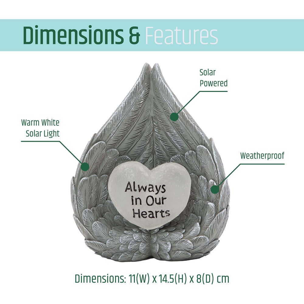 Gardenkraft Angel Wings Heart Solar Light Image 7