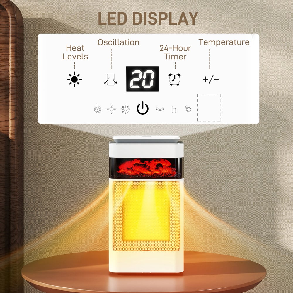 HOMCOM White 3 Mode Electric Heater with Fan 1500W Image 7