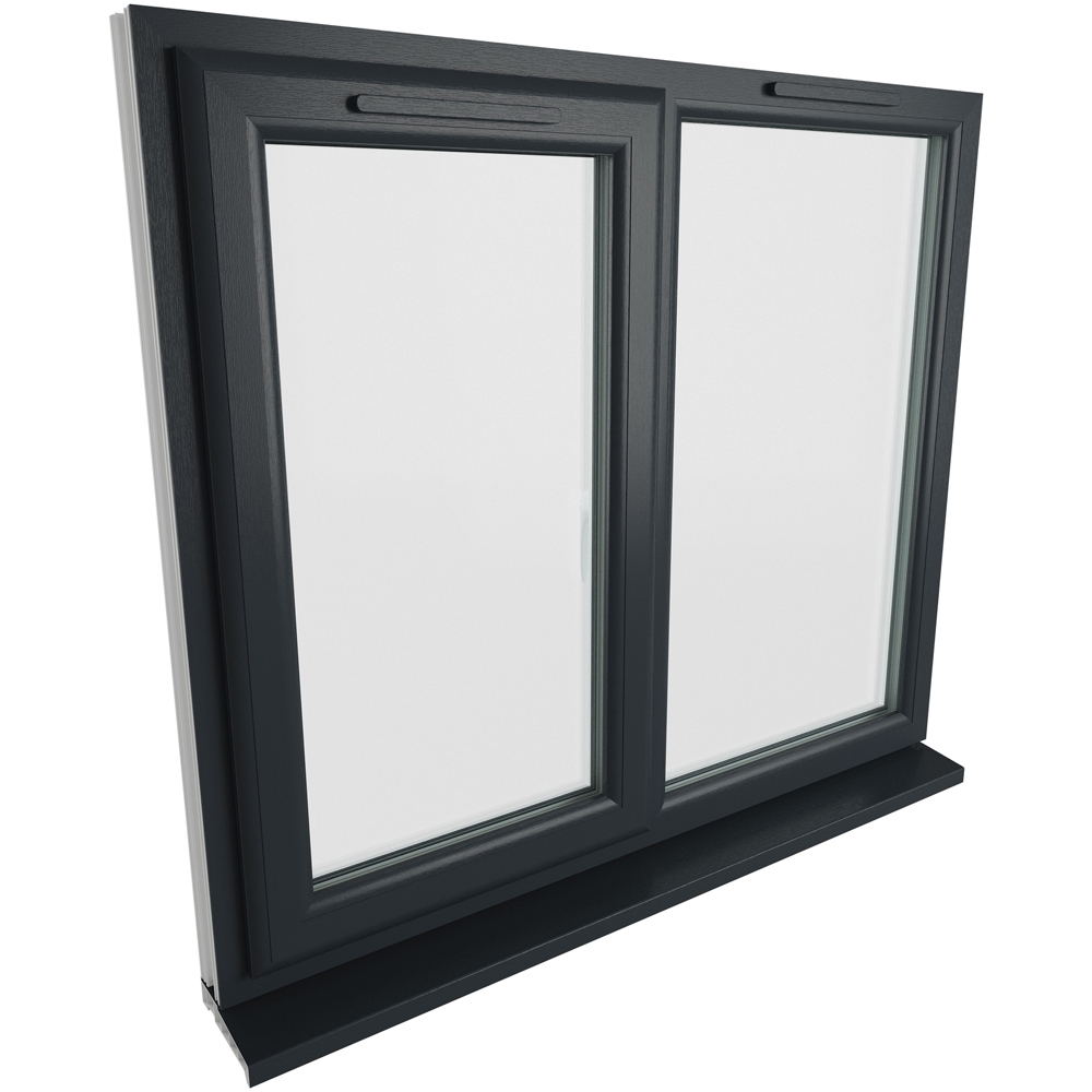 Crystal uPVC Triple Glazed Window LH Side Hung Next to a Fixed Grey White Clear Glass 1190x965mm Image 9