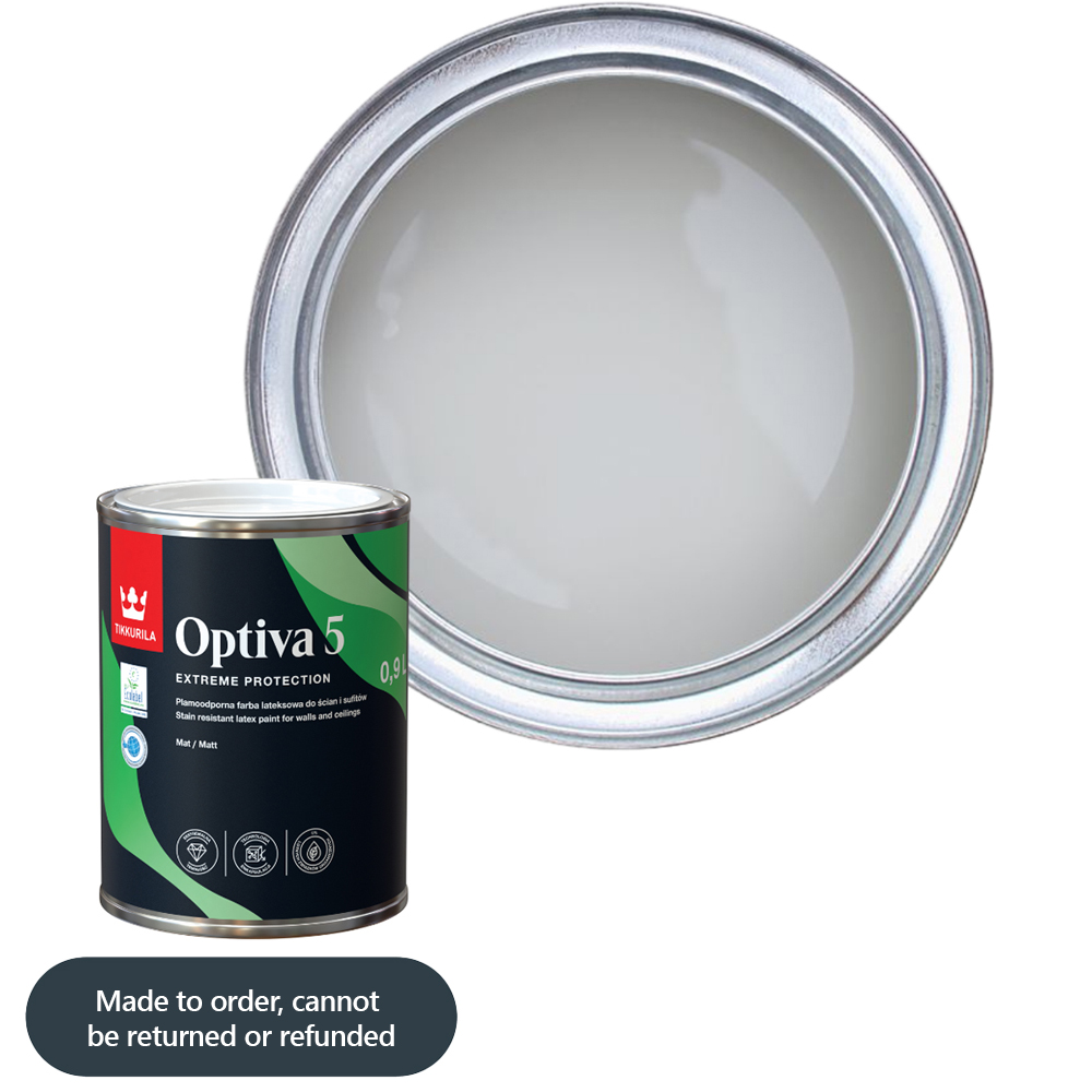 Tikkurila Optiva 5 Shadow J496 Walls and Ceilings Stain-Resistant Matt Emulsion 1L Image 1