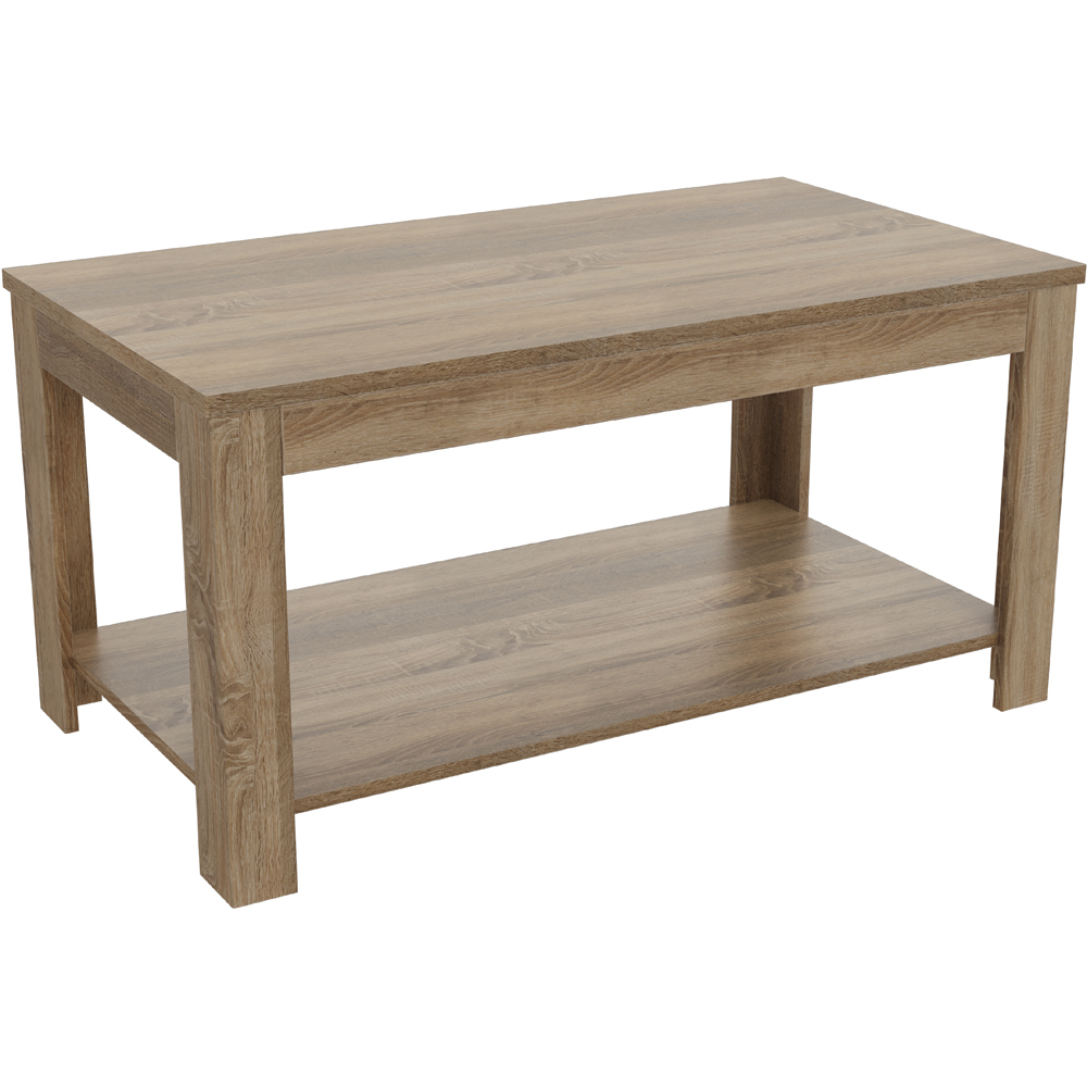 AVF Calibre Single Shelf Rustic Sawn Oak Coffee Table Image 2