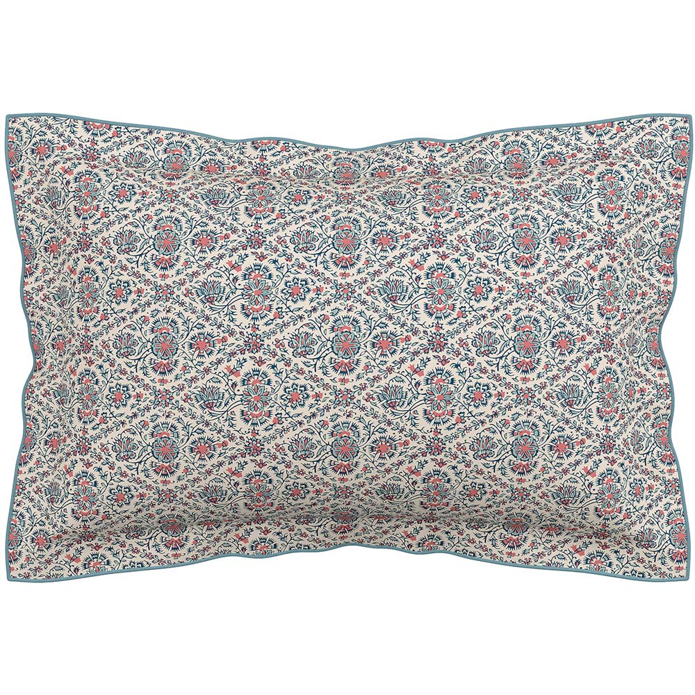 V&A Indian Lattice King Size Red and Teal Duvet Set Image 3