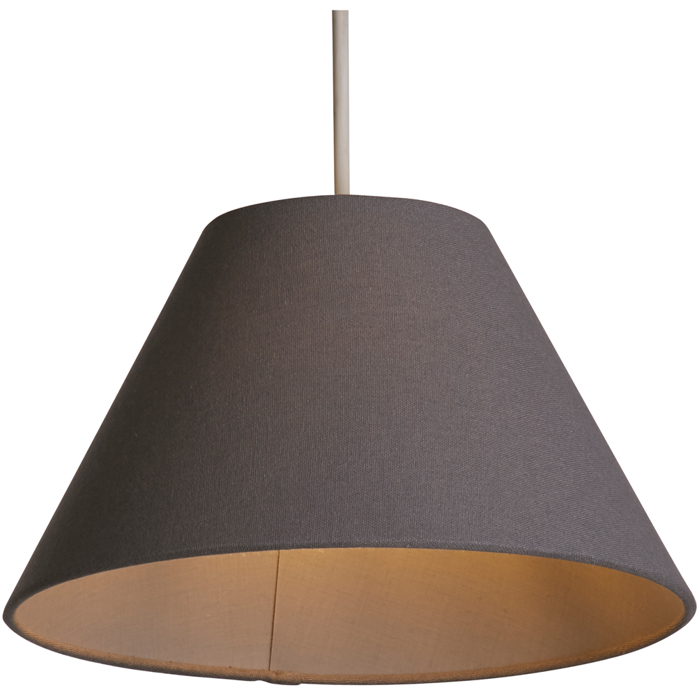 Lighting Collection Luna Linen Grey Tapered Shade Image 3