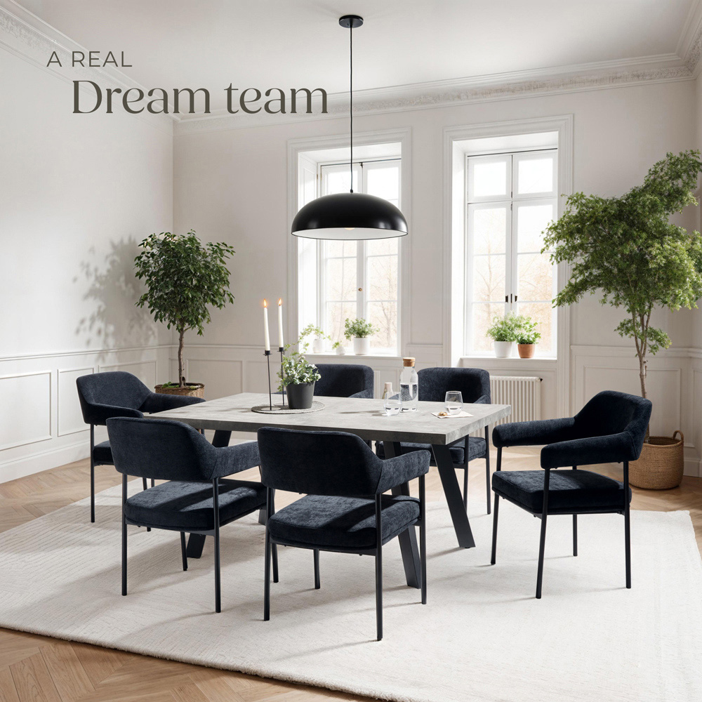 tectake Mave Set of 4 Taupe and Chrome Dining Chair Image 8