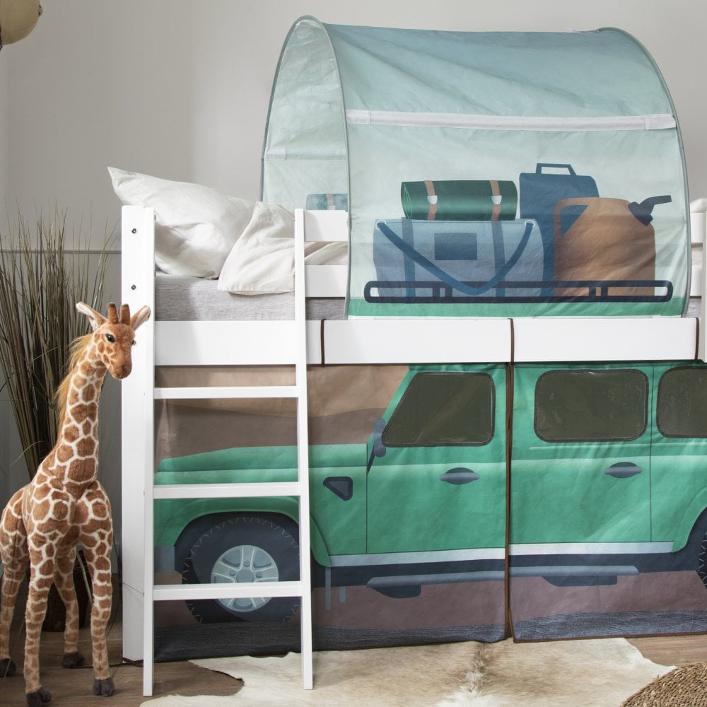 Noa and Nani Moro White Safari Mid Sleeper Cabin Bed with Slide Image 4