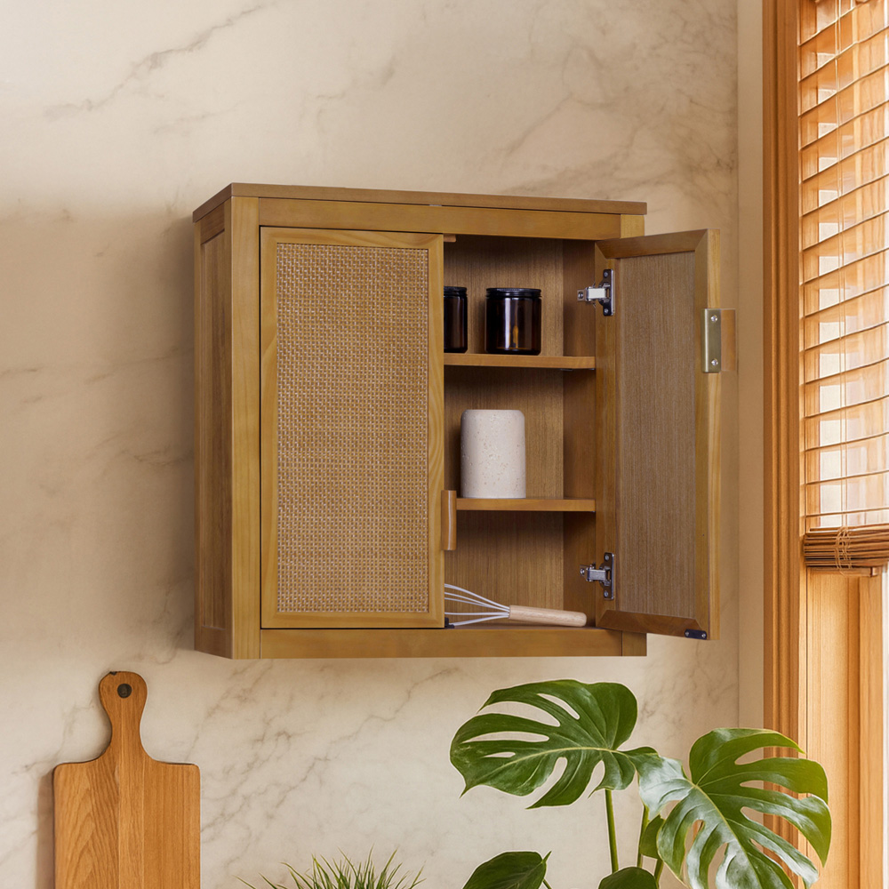 Teamson Home Hatteras 2 Door Natural Wall Cabinet Image 7