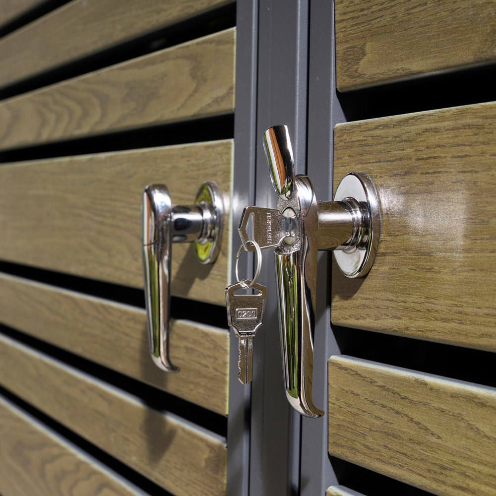Rowlinson Chelsea Oak 4 Wheelie Bin Store Image 4