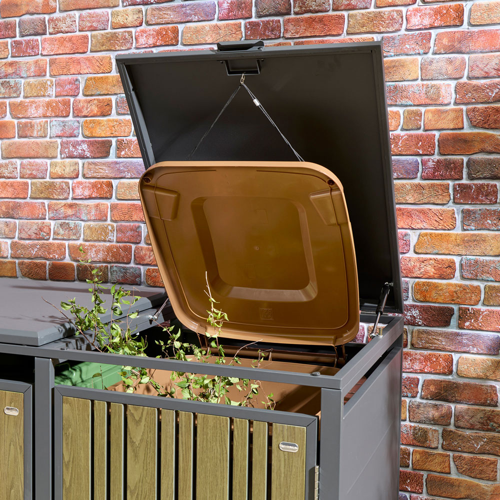 Rowlinson Wimbledon Oak 2 Wheelie Bin Store Image 5