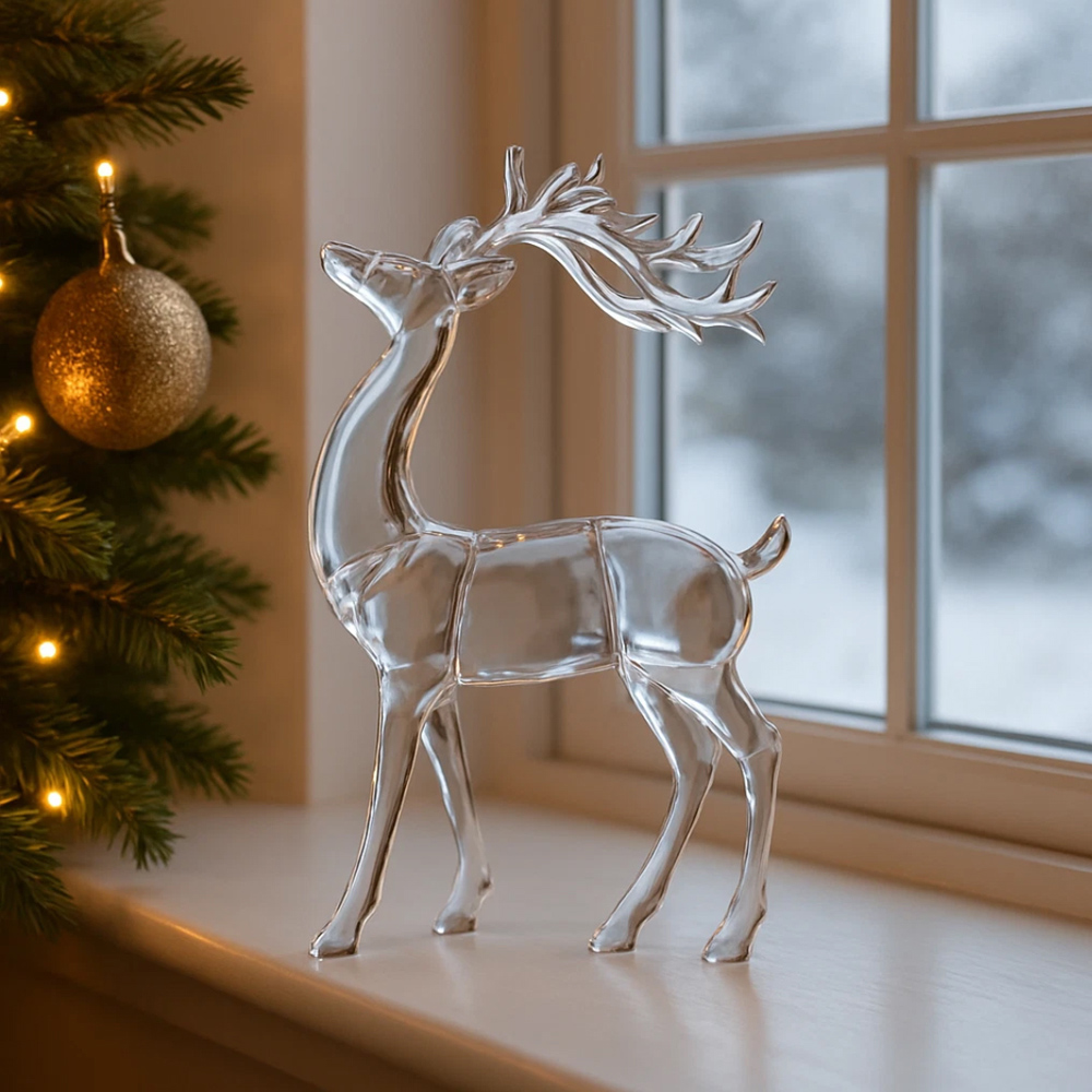 Marco Paul Light Up Acrylic Reindeer Standing Christmas Decoration Image 3