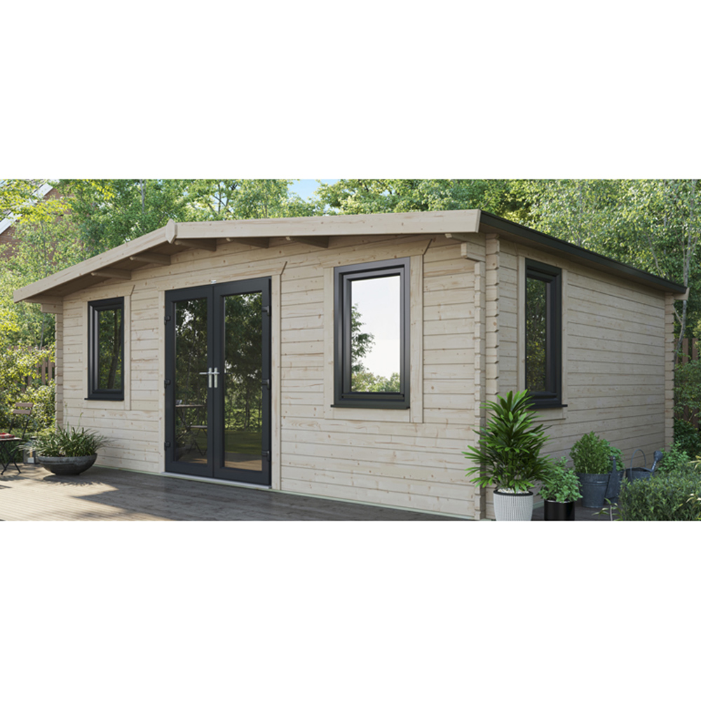 Power Sheds 16 x 20ft Centre Double Door Chalet Log Cabin Image 9