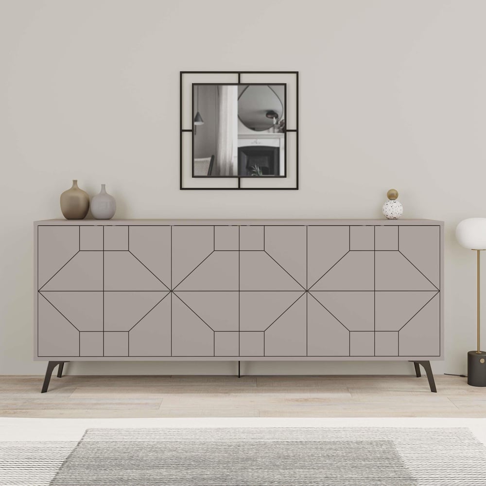 Decortie Dune 6 Door Mocha Grey Console Table Image 4