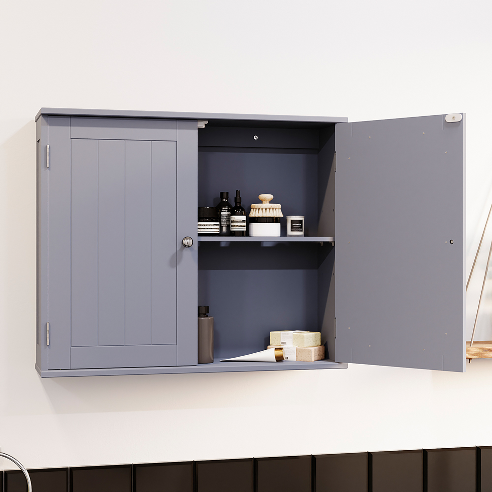 Bath Vida Priano 2 Door Grey Wall Mounted Bathroom Cabinet Image 4