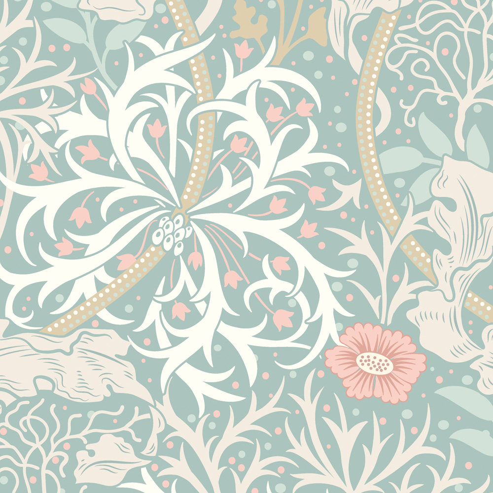 Hoopla Walls Seaweed Garden Seafoam Non Woven Wallpaper Image 1