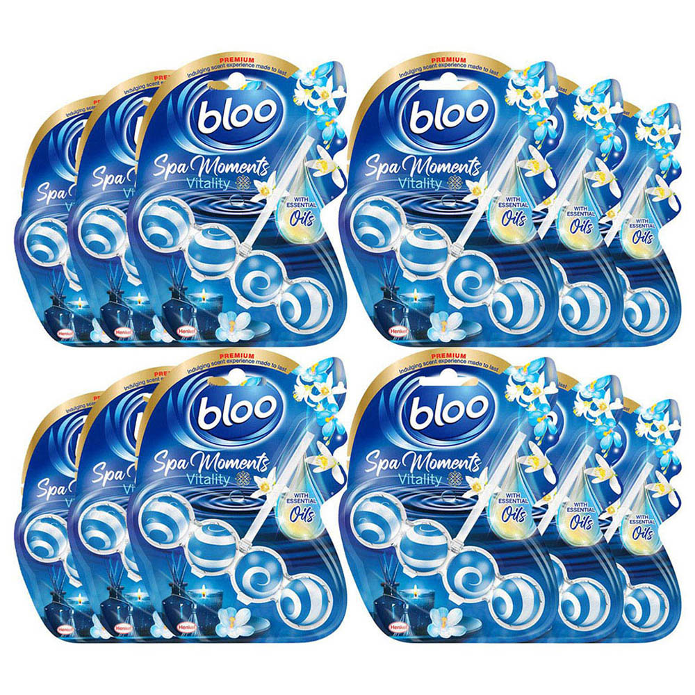 Bloo Spa Moments Vitality Essential Oil Toilet Rim Block 50g 12 Pack Image 1