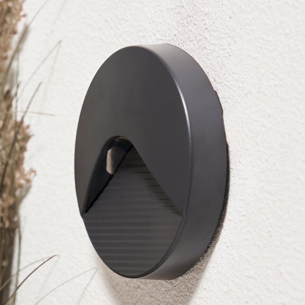 Coast Brix Anthracite Round LED Guide Wall Light Image 2