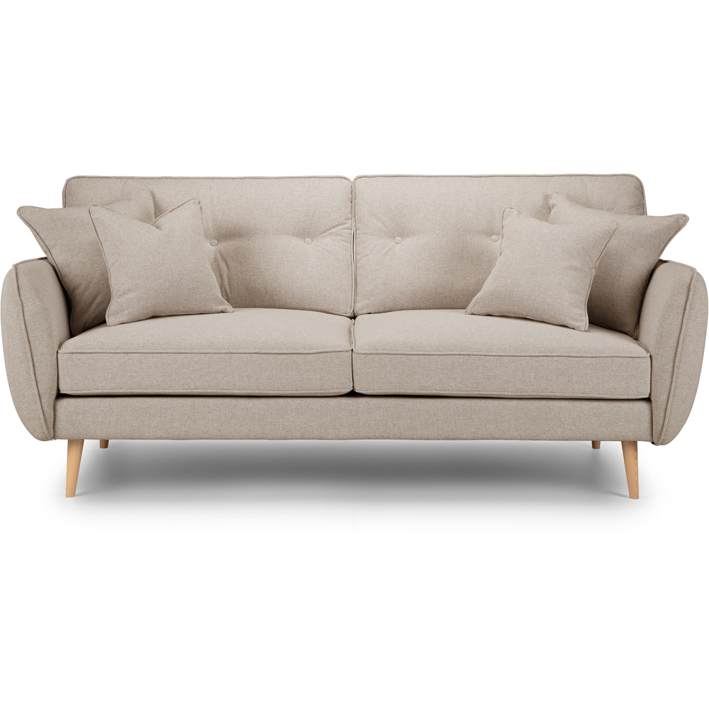 Opry Faro 3 Seater Button Back Beige Sofa Image 3