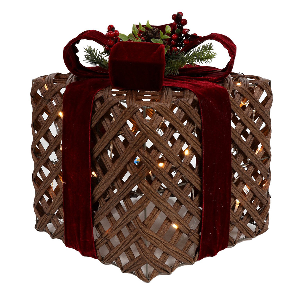 Set of 3 LED Velvet Presents - Red Image 3