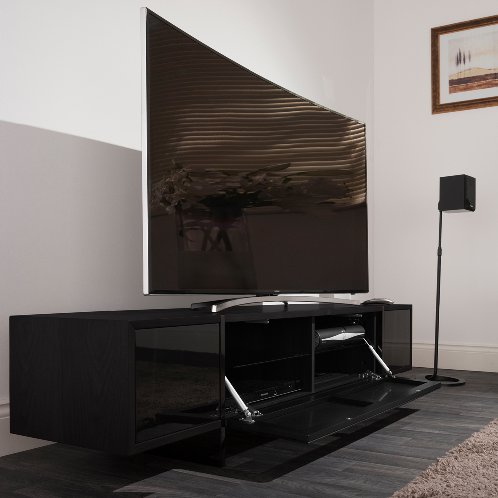 AVF Edge Black Drop Door TV Unit Image 4