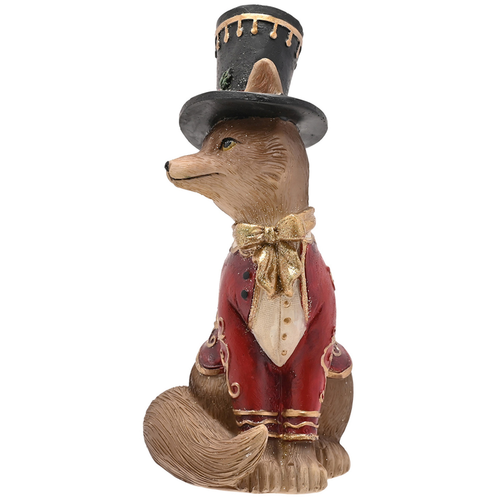 The Seasonal Gift Co. Christmas Fox in a Top Hat Christmas Figurine Image 3