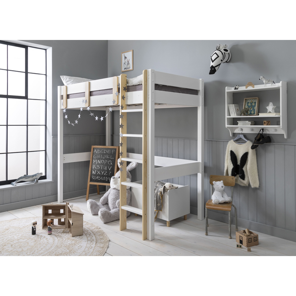 Noa and Nani Una White High Sleeper Cabin Bed with Desk | Homebase