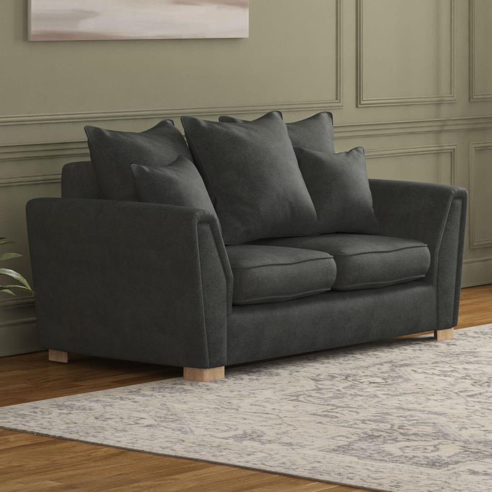Wendleberry 2 Seater Steel Plush Velvet Scatter Back Sofa Image 5