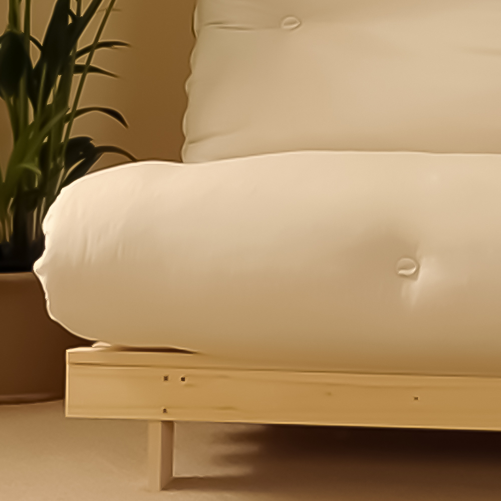 Brooklyn Luxury Small Double Sleeper Natural Futon Base and Mattress Image 2