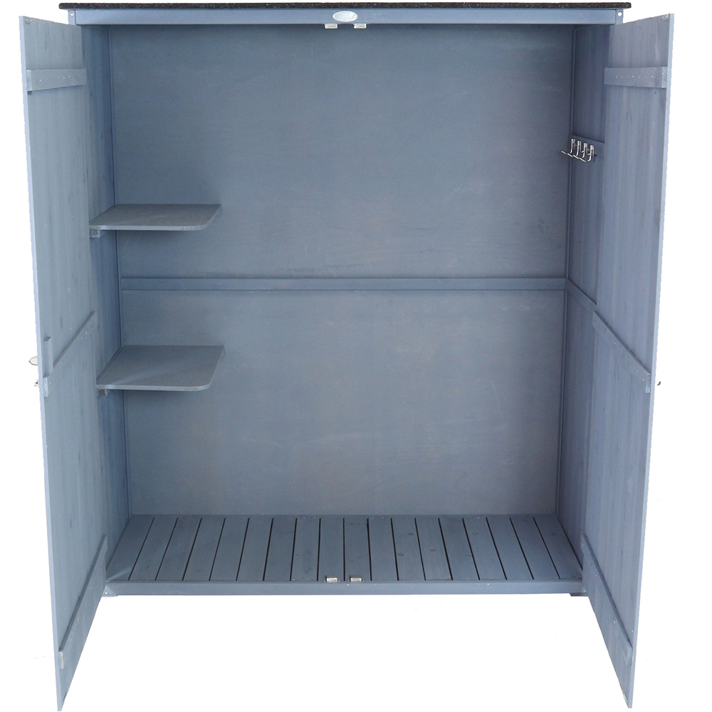 Charles Bentley 1.8 x 4.5 Grey Double Door Chest Storage Shed Image 5